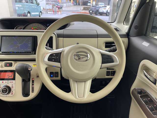 ダイハツ ムーヴ キャンバス G メイクアップ リミテッド　SAⅢ 兵庫県 2022(令4)年 2.2万km パールホワイトⅢ/ナチュラルベージュマイカメタリック 2トーン ・社外ナビ/CD/SD/TV/Bluetooth/・全方位カメラ/・運転席シートヒーター/・両側パワースライドドア/・スマートアシストIII/・衝突軽減ブレーキ/・誤発進抑制機能/・レーンキープアシスト/・オートマチックハイビーム/・ETC/・LEDヘッドランプ/・スマートキー/・アイドリングストップ/・電動格納ミラー/・フォグランプ