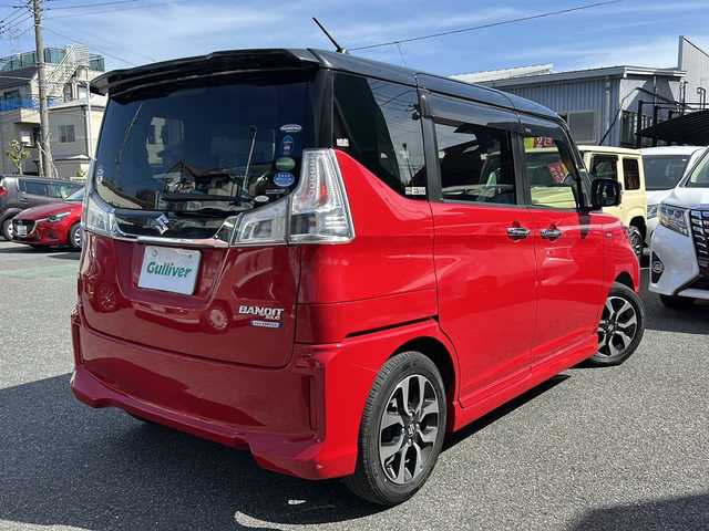 スズキ ソリオ バンディット HV MV 埼玉県 2017(平29)年 7.8万km ファーベントレッド/スーパーブラックパール ワンオーナー/運転席エアバッグ	/助手席エアバッグ	/サイドエアバッグ	/ABS(アンチロックブレーキ)	/前席シートベルトプリテンショナー	/前席シートベルトフォースリミッター	/後席３点式シートベルト	/チャイルドシート固定機構付きシートベルト	/サイドインパクトバー	/ブレーキアシスト	/衝突安全ボディー	採用/EBD（電子制動力配分装置）	/盗難防止システム	/その他安全装備	ESP/クルーズコントロール/本革巻きステアリング
