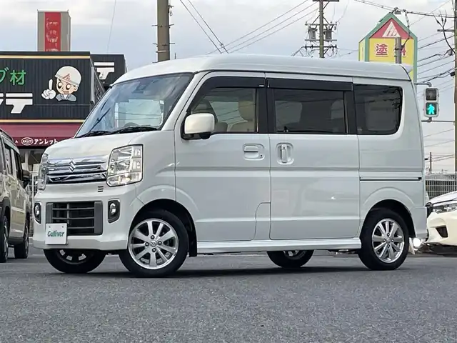 スズキ エブリィ ワゴン PZターボ 愛知県 2019(平31)年 7万km パールホワイト /ナビ//BT/フルセグ/USB/MSV//バックカメラ//前後ドライブレコーダー//ETC//片側パワースライドドア//純正14AW//衝突軽減ブレーキ//横滑り防止装置//LEDオートライト//フォグランプ//電動格納ミラー//バニティミラー//プッシュスタート//純正フロアマット//純正ドアバイザー//スペアスマートキー//新車時保証書//取扱説明書