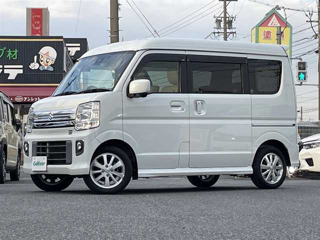 スズキ エブリィ ワゴン PZターボ 愛知県 2019(平31)年 7万km パールホワイト /ナビ//BT/フルセグ/USB/MSV//バックカメラ//前後ドライブレコーダー//ETC//パワースライドドア//純正14AW//衝突軽減ブレーキ//横滑り防止装置//LEDオートライト//フォグランプ//電動格納ミラー//バニティミラー//プッシュスタート//純正フロアマット//純正ドアバイザー//スペアスマートキー//新車時保証書//取扱説明書