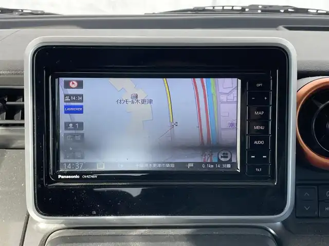 スズキ スペーシア ギア HYBRID XZ 千葉県 2019(令1)年 8.8万km ブリスクブルーメタリック/ガンメタリック2トーンルーフ パナソニックナビ/【型式：CN-RZ746W】/ＣＤ/ＤＶＤ/Ｂｌｕｅｔｏｏｔｈ/フルセグＴＶ　/バックカメラ　/両側パワースライドドア　/ＥＴＣ　/Ｄ／Ｎ席シートヒーター　/オートライト　/ＬＥＤヘッドライト　/ヘッドアップディスプレイ/ステアリングスイッチ/純正フロアマット/パワーウィンドウ/パワーステアリング/AABS