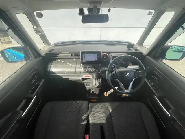 スズキ スペーシア ギア HYBRID XZ 千葉県 2019(令1)年 8.8万km ブリスクブルーメタリック/ガンメタリック2トーンルーフ パナソニックナビ/【型式：CN-RZ746W】/ＣＤ/ＤＶＤ/Ｂｌｕｅｔｏｏｔｈ/フルセグＴＶ　/バックカメラ　/両側パワースライドドア　/ＥＴＣ　/Ｄ／Ｎ席シートヒーター　/オートライト　/ＬＥＤヘッドライト　/ヘッドアップディスプレイ/ステアリングスイッチ/純正フロアマット/パワーウィンドウ/パワーステアリング/AABS