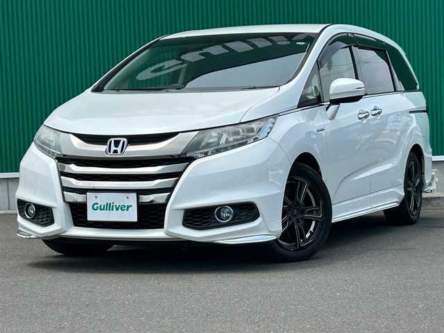 ホンダ オデッセイ ハイブリッド アブソルートセンシングEXパック 宮城県 2017(平29)年 11.7万km ホワイトオーキッドパール ホンダセンシング/・CMBS(衝突被害軽減ブレーキ)/・誤発進抑制機能/・歩行者事故低減ステアリング/・路外逸脱抑制機能/・LKAS（車線維持支援システム）/・先行車発進お知らせ機能/・標識認識機能/・アダプティブクルーズコントロール/純正ナ8インチナビ/フルセグTV/Bluetooth/CD/DVD/SD/MSV/フリップダウンモニター/バックカメラ/ビルトインETC/両側パワースライドドア/本革巻きステアリング/ステアリングスイッチ/LEDヘッドランプ/フォグランプ/オートライト/純正フロアマット/サイドバイザー/プッシュエンジンスタート/スマートキー/電動格納ドアミラー