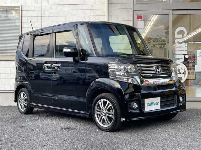 ホンダ Ｎ ＢＯＸ カスタム G SSパッケージ 埼玉県 2014(平26)年 9.9万km スマートブラック 純正7インチナビ/フルセグ・CD・DVD・BT/バックカメラ/衝突軽減ブレーキ/TRC/ETC/HIDヘッドライト/オートライト/両側パワースライドドア/スマートキー2本/保証書/取扱説明書