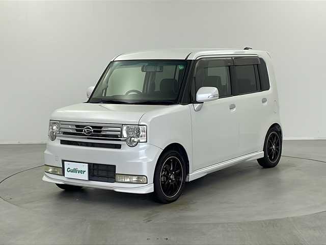 ダイハツ ムーヴ コンテ カスタム RS 栃木県 2011(平23)年 10.6万km パールホワイトⅢ 社外SDナビ（BT　HDDメモリ　DVD　CD　AM FM）/フルセグTV/フリップダウンモニター/ETC/LEDヘッドライト/スマートキー/ドライブレコーダー/15インチアルミホイール/電動格納ミラー/純正フロアマット/電子ルームミラー/スタッドレスタイヤアルミWH付4本積載