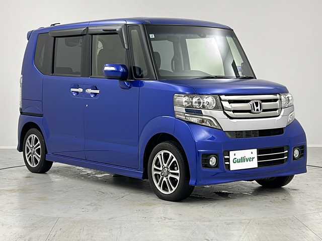 ホンダ Ｎ ＢＯＸ カスタム SSパッケージ 茨城県 2015(平27)年 5.3万km ブリリアントスポーティブルーメタリック2トーン あんしんパッケージ/純正メモリナビ/　（CD/TV/Bluetooth）/両側パワースライドドア/バックカメラ/ステアリングスイッチ/ETC/電動格納ミラー/サンシェード/プッシュスタート/社外フロアマット/純正アルミホイール/HIDヘッドライト/フォグランプ/オートライト/スマートキー