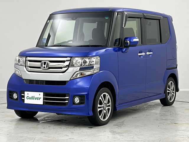 ホンダ Ｎ ＢＯＸ カスタム SSパッケージ 茨城県 2015(平27)年 5.3万km ブリリアントスポーティブルーメタリック2トーン あんしんパッケージ/純正メモリナビ/　（CD/TV/Bluetooth）/両側パワースライドドア/バックカメラ/ステアリングスイッチ/ETC/電動格納ミラー/サンシェード/プッシュスタート/社外フロアマット/純正アルミホイール/HIDヘッドライト/フォグランプ/オートライト/スマートキー