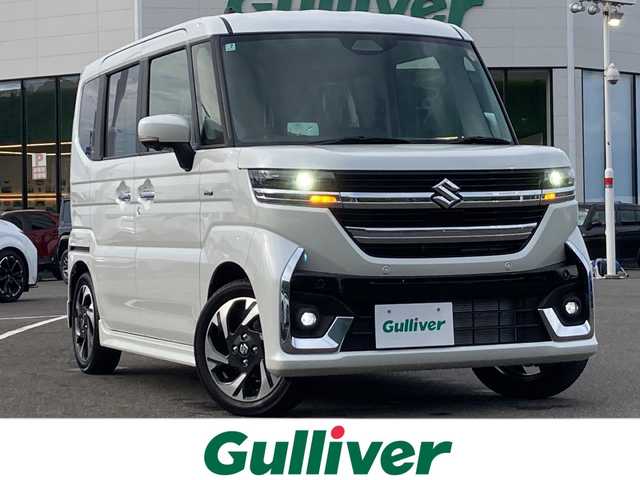 スズキ スペーシア カスタム HYBRID XS ターボ 佐賀県 2025(令7)年 0.1千km ピュアホワイトP メーカーオプション9インチナビ/全方位カメラ/両側パワースライドドア/デュアルセンサーブレーキサポート/レーンディパーチャーアラート/アダプティブクルーズコントロール/オートハイビーム/ヘッドアップディスプレイ/電動パーキングブレーキ/オートブレーキホールド/ハーフレザーシート/シートヒーター/アイドリングストップ/ステアリングリモコン/パドルシフト/ステアリングヒーター/プッシュスタート/キーレスエントリー/LEDヘッドライト/フォグライト/純正アルミホイール