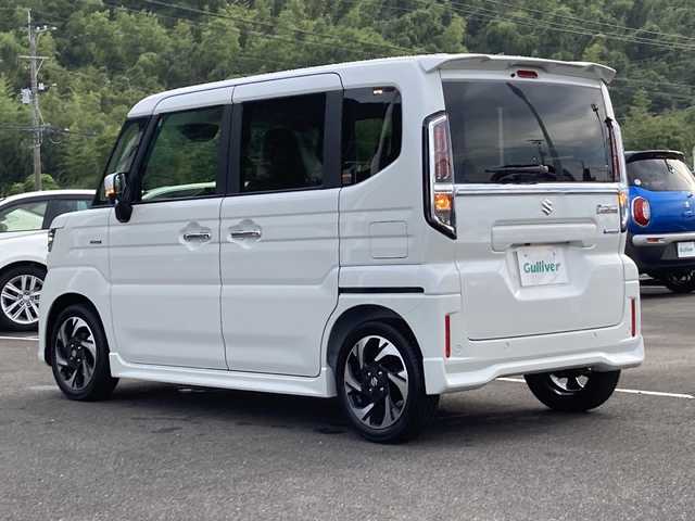 スズキ スペーシア カスタム HYBRID XS ターボ 佐賀県 2025(令7)年 0.1千km ピュアホワイトP メーカーオプション9インチナビ/全方位カメラ/両側パワースライドドア/デュアルセンサーブレーキサポート/レーンディパーチャーアラート/アダプティブクルーズコントロール/オートハイビーム/ヘッドアップディスプレイ/電動パーキングブレーキ/オートブレーキホールド/ハーフレザーシート/シートヒーター/アイドリングストップ/ステアリングリモコン/パドルシフト/ステアリングヒーター/プッシュスタート/キーレスエントリー/LEDヘッドライト/フォグライト/純正アルミホイール