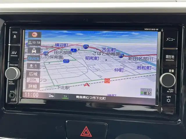 日産 デイズ ルークス ハイウェイスター Xターボ 青森県 2018(平30)年 1.7万km スターリングシルバーM ４WD/純正メモリナビ/（BT／AM／FM／DVD）/フルセグTV/シートヒーター（運転席）/電動自動スライドドア（片側）/衝突軽減システム/アイドリングストップ/LEDヘッドライト/ドライブレコーダー（前方）/電動格納自動ミラー/スペアキー