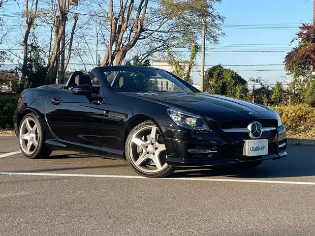 メルセデス・ベンツ ＳＬＫ２００ エクスクルーシブ 福島県 2015(平27)年 4.6万km オブシディアンブラック 純正ナビ/BT/フルセグTV/スマートキー/プッシュスタート/クルーズコントロール/ETC/アイドリングストップ/前方ドライブレコーダー/純正フロアマット/両席シートヒーター/レザーシート/ヘッドヒーター/パワーシート/シートメモリー/電格ミラー