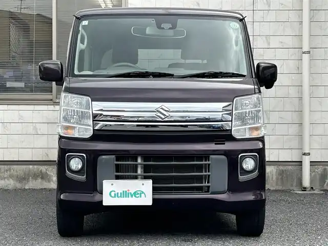 スズキ エブリィ ワゴン PZターボ 福岡県 2016(平28)年 7.7万km ムーンライトバイオレットPM KENWOOD製メモリナビ/　（AM/FM/Bluetooth/フルセグTV）/バックカメラ/スズキセーフティーサポート/・レーダーブレーキサポート/・誤発進制御機能/・エマージェンシーストップシグナル/オートライト/横滑り防止装置/純正14インチアルミホイール/レザー調茶色シートカバー/ETC/リアヒーター/片側パワースライドドア/純正フロアマット/ドアバイザー/電格ミラー/ワイドインナーミラー/プッシュスタート/電源ソケット×1/盗難防止装置/スペアキー×1/保証書/取扱説明書