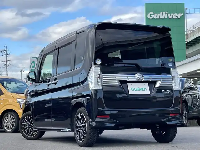 ダイハツ タント カスタム X 愛知県 2016(平28)年 2.4万km ブラックマイカメタリック 社外ディスプレイオーディオ　/ＢＴ　/Ｂカメラ　/ＬＥＤヘッドライト　/フォグライト　/ＥＴＣ　/ステアリングスイッチ　/オートライト　/左パワースライドドア　/アイドリングストップ/純正フロアマット
