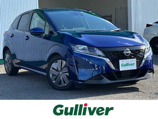 日産 ノート X 徳島県 2022(令4)年 0.2万km オーロラフレアブルーパール 純正メーカーナビ/・フルセグ/BT/USB/HDMI/AppleCarPlay/インテリジェントキー/プッシュスタート /ＥＴＣ/エマージェンシーブレーキ/ヘッドライトレベライザー/純正フロアマット/ステアリングリモコン