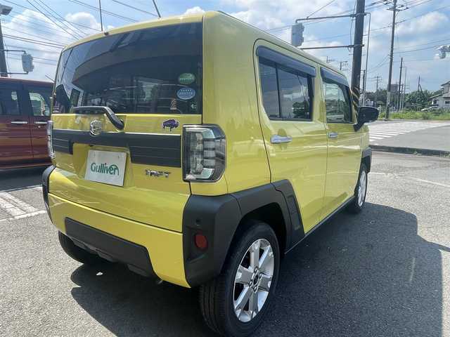 ダイハツ タフト G 神奈川県 2021(令3)年 2.5万km レモンスカッシュクリスタルM 純正ナビ/「フルセグTV/CD/DVD/Bluetooth/FM/AM」/全方位モニター/ETC/シートヒーター「D/N席」/衝突被害軽減システム/前後コーナーセンサー/先行車発進お知らせ機能/車線逸脱警報/標識認識機能/ふらつき警報/電動パーキングブレーキ/電動ホールド機能/LEDヘッドライト/フォグランプ/アダプティブハイビーム/純正15インチAW/純正フロアマット/保証書/取扱説明書/スペアキー