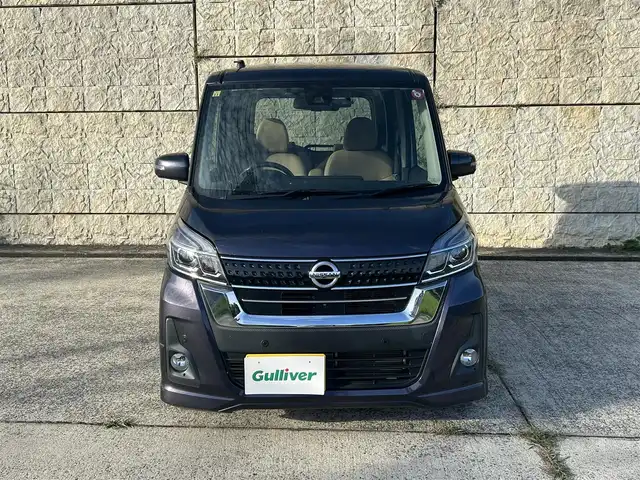 日産 デイズ ルークス HWS X Vセレクション 長崎県 2018(平30)年 6.9万km プレミアムパープルP 純正メモリナビ/（CD/DVD/BT/フルセグ）/全方位カメラ/衝突軽減システム/両側パワースライドドア/ハーフレザーシート/スマートキー/プッシュスタート/純正15インチAW/ETC