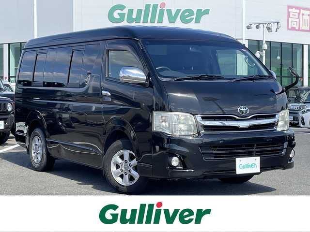 トヨタ ハイエース GL 佐賀県 2012(平24)年 15.7万km ブラックマイカ GLロング10人乗り/純正HDDナビゲーション/・フルセグTV/CD/DVD/SD/Bluetooth/フリップダウンモニター/ETC/100V電源/後席エアコン(温度調整無し)/ISOFIX対応/純正15インチアルミホイール/キセノンヘッドライト/純正フォグランプ/純正フロアマット/ドアバイザ―
