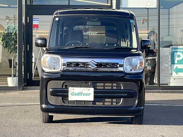 スズキ スペーシア HYBRID X 茨城県 2019(平31)年 4万km ブルーイッシュブラックパール3 社外SDナビ(Bluetooth、CD/DVD/フルセグTV)/シートヒーター/ETC/横滑り防止装置/コーナーセンサー/レーンキープアシスト/HIDオートライト/衝突被害軽減システム/サイドエアバッグ/アイドリングストップ/スマートキー/冷房AAC/USB入力端子/両側パワースライドドア/純正フロアマット/14インチ純正アルミホイール