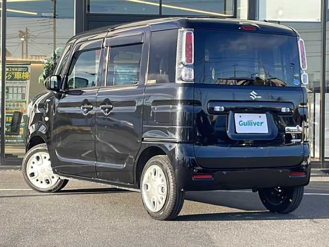 スズキ スペーシア HYBRID X 茨城県 2019(平31)年 4万km ブルーイッシュブラックパール3 社外SDナビ(Bluetooth、CD/DVD/フルセグTV)/シートヒーター/ETC/横滑り防止装置/コーナーセンサー/レーンキープアシスト/HIDオートライト/衝突被害軽減システム/サイドエアバッグ/アイドリングストップ/スマートキー/冷房AAC/USB入力端子/両側パワースライドドア/純正フロアマット/14インチ純正アルミホイール