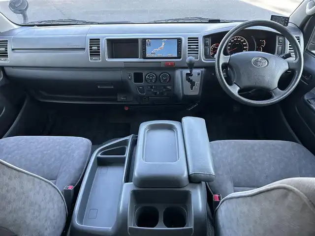 トヨタ ハイエース GL ロング 群馬県 2009(平21)年 8.9万km ブラックマイカ 純正HDDナビ（NHDT-W58）/　CD/DVD/SD/HDD/AUX/ワンセグTV/ETC/レーダー探知機ZERO300V/AC100V/片側パワースライドドア/電動格納ミラー/ライトレベライザー/リモコンキー/純正フロアマット/純正ドアバイザー/保証書/取扱説明書