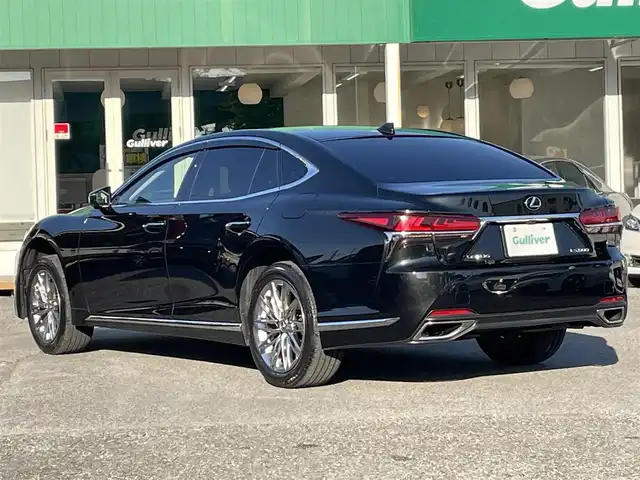 レクサス ＬＳ 500 Iパッケージ 千葉県 2018(平30)年 2.9万km グラファイトブラックガラスフレーク トパーズブラウンレザーシート/パノラミックビューカメラ/純正12.3インチワイドナビ/・CD/DVD/MSV/Bluetooth/フルセグ/全席パワーシート/前席シートヒーター/前席シートベンチレーション/全ドアイージークローザー/パワートランクリッド/デジタルインナーミラー/レクサスセーフティーシステムプラス/・プリクラッシュセーフティー/・レーンキープアシスト/・ブラインドスポットモニター/・パーキングサポートブレーキ/・ブラインドスポットモニター/・PKSA/アダプティブクルーズコントロール/ハイトコントロール/ヘッドアップディスプレイ/オートマチックハイビーム/パドルシフト/スマートキー/純正19インチアルミホイール/AC100V100W電源/純正LEDヘッドライト/ビルトインETC2.0/前後コーナーセンサー/サイド＆カーテンエアバッグ/新車時保証書＆取扱説明書