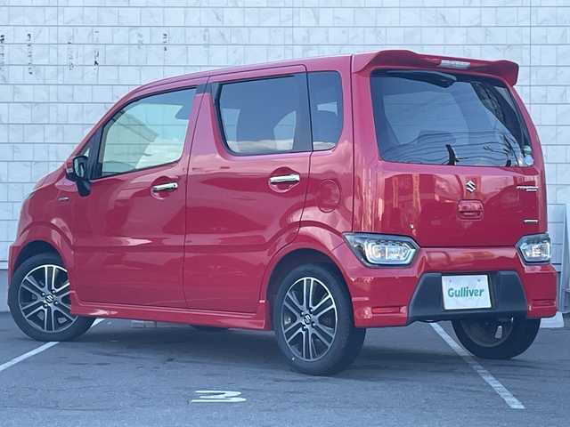 スズキ ワゴンＲ スティングレー HYBRID T 長野県 2017(平29)年 3.9万km ピュアレッド ・純正8インチSDナビゲーション/CD DVD フルセグTV　Bluetooth/・全方位カメラ/・ビルトインETC/・スズキセーフティサポート/・レーンキープアシスト/・ヘッドアップディスプレイ/・クルーズコントロール/・アイドリングストップ/・横滑り防止装置/・LEDヘッドライト/・オートライト/・フォグライト/・パドルシフト/・純正15インチアルミホイール/・シートヒーター(D席)/・ウィンカーミラー/・電動格納ミラー/・スマートキー/・エンジンプッシュスタート/・フロアマット