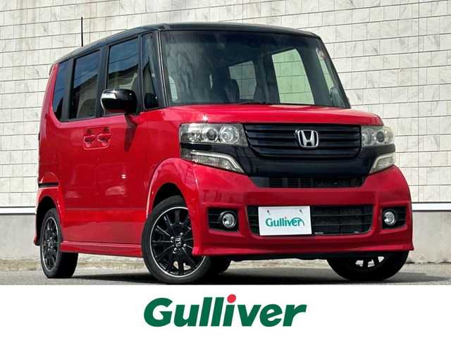 ホンダ Ｎ ＢＯＸ カスタム ターボ SSパッケージ 山形県 2014(平26)年 9.4万km ミラノレッド 4WDターボ/衝突被害軽減ブレーキ/純正ナビ/ワンセグTV/FM/AM/CD/DVD/Bluetooth/クルーズコントロール/パドルシフト/両側パワースライドドア/スマートキー/バックカメラ/ETC/純正マット/純正バイザー/プッシュスタート/AUTOライト/フォグランプ