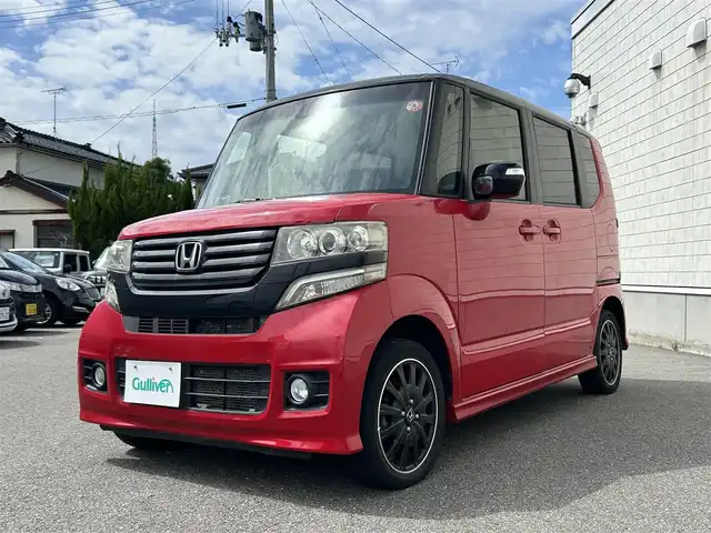 ホンダ Ｎ ＢＯＸ カスタム ターボ SSパッケージ 山形県 2014(平26)年 9.4万km ミラノレッド 4WDターボ/衝突被害軽減ブレーキ/純正ナビ/ワンセグTV/FM/AM/CD/DVD/Bluetooth/クルーズコントロール/パドルシフト/両側パワースライドドア/スマートキー/バックカメラ/ETC/純正マット/純正バイザー/プッシュスタート/AUTOライト/フォグランプ
