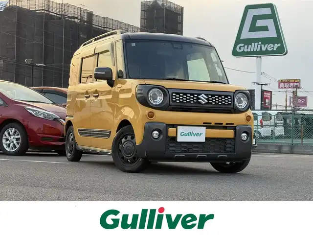 スズキ スペーシア ギア HYBRID XZ 大分県 2019(令1)年 3.5万km アクティブイエロー/ガンメタリック2トーン ・メモリーナビ(CD/DVD/BT/SD)/・バックカメラ/・フルセグテレビ/・衝突軽減ブレーキ/・両側パワースライドドア/・ETC/・ドラレコ/・シートヒーター/・オートハイビーム/・ステアリングリモコン/・スタートキー/・プッシュスタートボタン