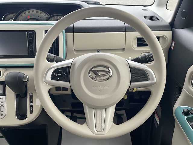 ダイハツ ムーヴ キャンバス G メイクアップ SA Ⅲ 岩手県 2018(平30)年 7.7万km パールホワイトⅢ/ファインミントメタリック 2トーン 4WD/ワンオーナー/純正ナビ(CD/DVD/ラジオ/USB/SD/Bluetooth)/フルセグテレビ/バックカメラ/両側パワースライドドア/衝突回避支援ブレーキ機能/車線逸脱警報機能/誤発進抑制機能/オートハイビーム/アイドリングストップ/横滑り防止機能/スマートキー(×2)/プッシュスタート/ステアリングスイッチ/前方ドライブレコーダー/純正フロアマット/LEDヘッドライト/フォグランプ/電動格納ミラー/ドアバイザー/取説＆保証書