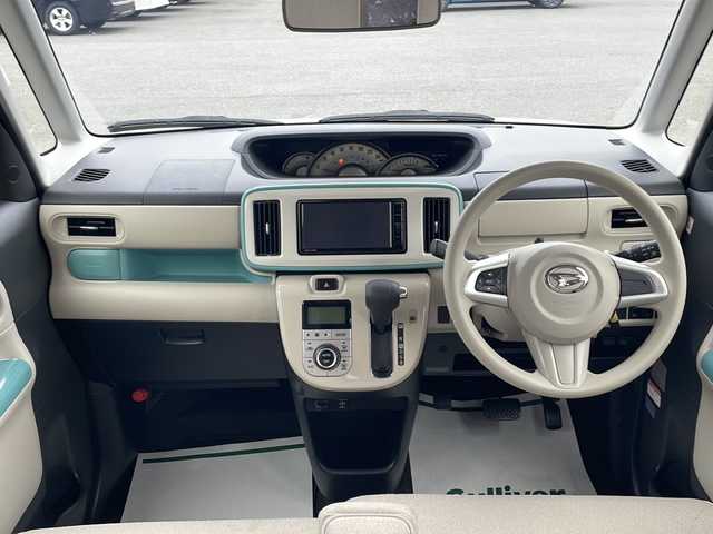 ダイハツ ムーヴ キャンバス G メイクアップ SA Ⅲ 岩手県 2018(平30)年 7.7万km パールホワイトⅢ/ファインミントメタリック 2トーン 4WD/ワンオーナー/純正ナビ(CD/DVD/ラジオ/USB/SD/Bluetooth)/フルセグテレビ/バックカメラ/両側パワースライドドア/衝突回避支援ブレーキ機能/車線逸脱警報機能/誤発進抑制機能/オートハイビーム/アイドリングストップ/横滑り防止機能/スマートキー(×2)/プッシュスタート/ステアリングスイッチ/前方ドライブレコーダー/純正フロアマット/LEDヘッドライト/フォグランプ/電動格納ミラー/ドアバイザー/取説＆保証書