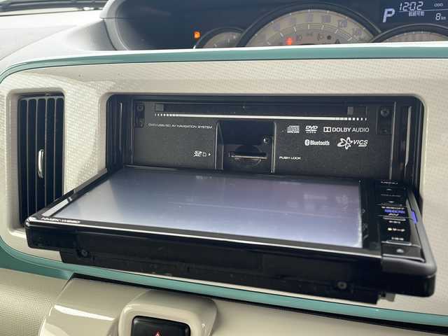 ダイハツ ムーヴ キャンバス G メイクアップ SA Ⅲ 岩手県 2018(平30)年 7.7万km パールホワイトⅢ/ファインミントメタリック 2トーン 4WD/ワンオーナー/純正ナビ(CD/DVD/ラジオ/USB/SD/Bluetooth)/フルセグテレビ/バックカメラ/両側パワースライドドア/衝突回避支援ブレーキ機能/車線逸脱警報機能/誤発進抑制機能/オートハイビーム/アイドリングストップ/横滑り防止機能/スマートキー(×2)/プッシュスタート/ステアリングスイッチ/前方ドライブレコーダー/純正フロアマット/LEDヘッドライト/フォグランプ/電動格納ミラー/ドアバイザー/取説＆保証書