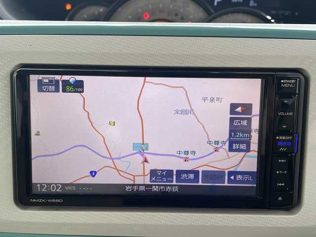 ダイハツ ムーヴ キャンバス G メイクアップ SA Ⅲ 岩手県 2018(平30)年 7.7万km パールホワイトⅢ/ファインミントメタリック 2トーン 4WD/ワンオーナー/純正ナビ(CD/DVD/ラジオ/USB/SD/Bluetooth)/フルセグテレビ/バックカメラ/両側パワースライドドア/衝突回避支援ブレーキ機能/車線逸脱警報機能/誤発進抑制機能/オートハイビーム/アイドリングストップ/横滑り防止機能/スマートキー(×2)/プッシュスタート/ステアリングスイッチ/前方ドライブレコーダー/純正フロアマット/LEDヘッドライト/フォグランプ/電動格納ミラー/ドアバイザー/取説＆保証書