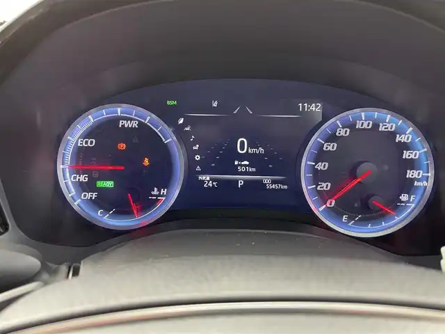 トヨタ クラウン ハイブリッド RS アドバンス Four 福井県 2019(平31)年 5.6万km プレシャスブラックパール ４WD/純正ナビゲーション/【AM/FM/CD/DVD/Bluetooth/フルセグTV】/【USB/AUX】/全方位カメラ/ETC/クルーズコントロール（追従有）/車線逸脱警報機能/衝突軽減ブレーキ/プッシュスタート/スマートキー/スペアキー/オートライト/LEDヘッドライド/取扱説明書/新車時保証書