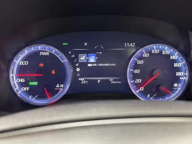 トヨタ クラウン ハイブリッド RS アドバンス Four 福井県 2019(平31)年 5.6万km プレシャスブラックパール ４WD/純正ナビゲーション/【AM/FM/CD/DVD/Bluetooth/フルセグTV】/【USB/AUX】/全方位カメラ/ETC/クルーズコントロール（追従有）/車線逸脱警報機能/衝突軽減ブレーキ/プッシュスタート/スマートキー/スペアキー/オートライト/LEDヘッドライド/取扱説明書/新車時保証書