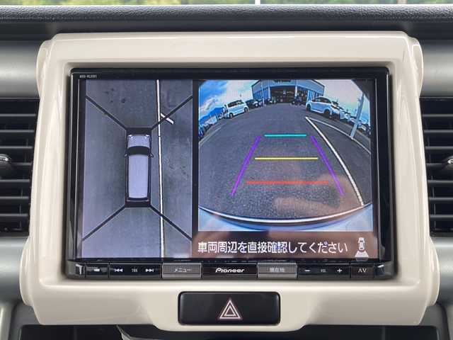 スズキ ハスラー J 佐賀県 2018(平30)年 5.8万km ピュアホワイトパール/ブラック2トーン 純正８インチナビ/全方位カメラ/デュアルカメラブレーキサポートシステム/路線逸脱警報/誤発進抑制機能/シートヒーター/ETC/アイドリングストップ/ステアリングリモコン/プッシュスタート/スマートキー/HIDヘッドライト/フォグライト/純正アルミホイール