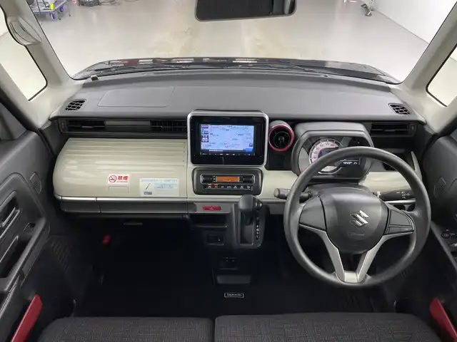 スズキ スペーシア HYBRID X 愛知県 2021(令3)年 5万km ブルーイッシュブラックパール3 禁煙車/7インチナビ（AM/FM/Bluetooth/CD/DVD）/バックカメラ/デュアルカメラブレーキサポート/衝突軽減ブレーキ/レーンキープアシスト/両側パワースライドドア/シートヒーター/スマートキー/プッシュスタート/電動格納ミラー/オートライト/アイドリングストップ/純正フロアマット