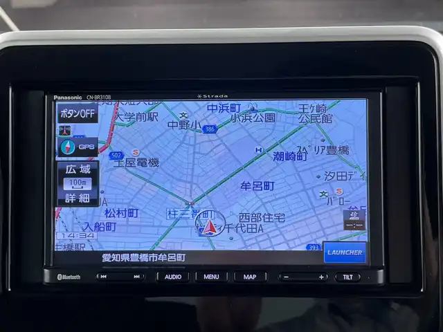 スズキ スペーシア HYBRID X 愛知県 2021(令3)年 5万km ブルーイッシュブラックパール3 禁煙車/7インチナビ（AM/FM/Bluetooth/CD/DVD）/バックカメラ/デュアルカメラブレーキサポート/衝突軽減ブレーキ/レーンキープアシスト/両側パワースライドドア/シートヒーター/スマートキー/プッシュスタート/電動格納ミラー/オートライト/アイドリングストップ/純正フロアマット