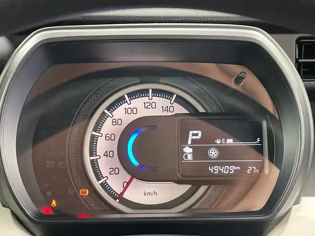 スズキ スペーシア HYBRID X 愛知県 2021(令3)年 5万km ブルーイッシュブラックパール3 禁煙車/7インチナビ（AM/FM/Bluetooth/CD/DVD）/バックカメラ/デュアルカメラブレーキサポート/衝突軽減ブレーキ/レーンキープアシスト/両側パワースライドドア/シートヒーター/スマートキー/プッシュスタート/電動格納ミラー/オートライト/アイドリングストップ/純正フロアマット