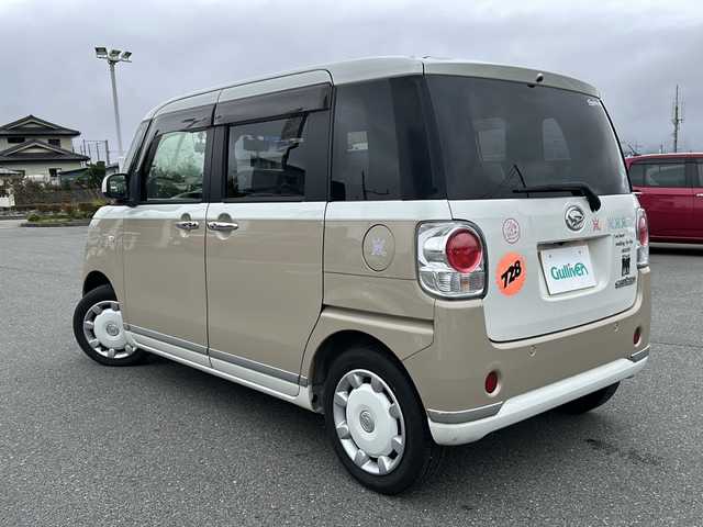 ダイハツ ムーヴ キャンバス G メイクアップ SA Ⅲ 山梨県 2017(平29)年 14.5万km パールホワイトⅢ/ナチュラルベージュマイカメタリック 2トーン 4WD/両側パワースライドドア/純正ナビ/バックカメラ/BT/CD/DVD//ドラレコ/アイドリングストップ/純正フロアマット/ステアリングリモコン/オートライト/オートマチックハイビーム/スマートキー/スペアキー1本/ETC