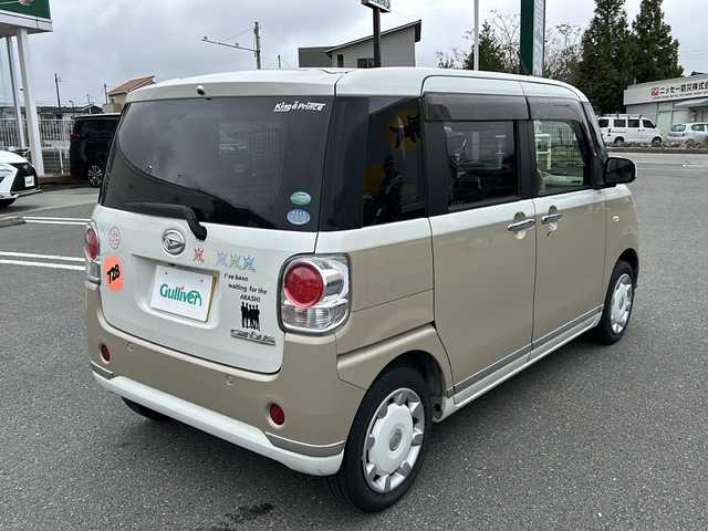 ダイハツ ムーヴ キャンバス G メイクアップ SA Ⅲ 山梨県 2017(平29)年 14.5万km パールホワイトⅢ/ナチュラルベージュマイカメタリック 2トーン 4WD/両側パワースライドドア/純正ナビ/バックカメラ/BT/CD/DVD//ドラレコ/アイドリングストップ/純正フロアマット/ステアリングリモコン/オートライト/オートマチックハイビーム/スマートキー/スペアキー1本/ETC