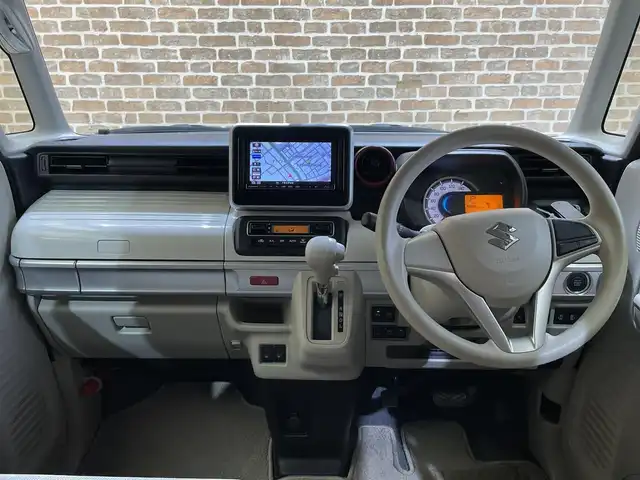 スズキ スペーシア HYBRID X 岩手県 2018(平30)年 11.3万km オフブルーメタリック/ホワイト2トーン ４WD/２トーンフールパッケージ/アップグレードパッケージ/ルーフレール/両側パワースライドドア/スリムサーキュレーター/両側パワースライドドア/デュアルセンサーブレーキサポート/車線逸脱警報/誤発進抑制機能/リヤパーキングセンサー/ハイビームアシスト/横滑り防止装置/アイドリングストップ/ロールサンシェード/前席シートヒーター/社外ナビ/フルセグTV/ETC/LEDヘッドライト/純正１４インチアルミホイール