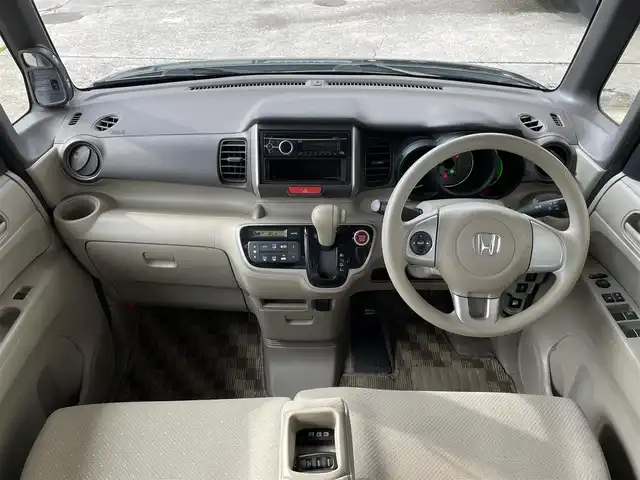 ホンダ Ｎ ＢＯＸ G Lパッケージ 青森県 2012(平24)年 9.6万km クリスタルブラックパール フルフラットシート/片側パワースライド/社外CDオーディオ/横滑り防止機能/アイドリングストップ/盗難防止機能/パワーステアリング/ステアリングスイッチ/ベンチシート/センターコンソール/電格ミラー/ドアバイザー/保証書/取扱説明書