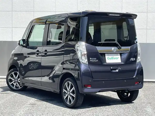 日産 デイズ ルークス ハイウェイスター Gターボ 東京都 2018(平30)年 0.7万km プレミアムパープルP ワンオーナー/純正メモリーナビ/　フルセグTV/DVD/CD/Bluetooth/アラウンドビューモニター/クルーズコントロール/両側パワースライドドア/エマージェンシーブレーキ/車線逸脱警報/踏み間違い防止アシスト/ドライブレコーダー/純正15インチアルミホイール/ETC/LEDヘッドライト/フォグランプ/オートライトハイビーム/コーナーセンサー/アイドリングストップ/プッシュスタート/スマートキー×2/ステアリングスイッチ/電動オート格納ミラー/ウインカーミラ/横すべり防止/純正フロアマット/ドアバイザー/保証書/取扱説明書