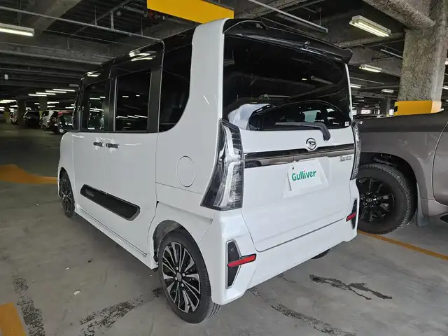 ダイハツ タント カスタム RS セレクション 島根県 2020(令2)年 7.9万km ブラックマイカメタリック/シャイニングホワイトパール ワンオーナー/純正9型ディスプレイオーディオ/フルセグTV/両側パワースライドドア/パノラマモニター/ビルトインETC/ドライブレコーダー/アダプティブクルーズコントロール/コーナーセンサー/スマートアシスト/・衝突被害軽減ブレーキ/・車線逸脱防止支援/・先行車発進お知らせ/・標識認識/・アダプティブドライビングビーム/IC付ターボ/LEDヘッドランプ/LEDフロントフォグランプ/革巻きステアリング/ハーフレザーシート/前席シートヒーター/純正15インチアルミホイール/スマートキー/プッシュエンジンスタート/禁煙車