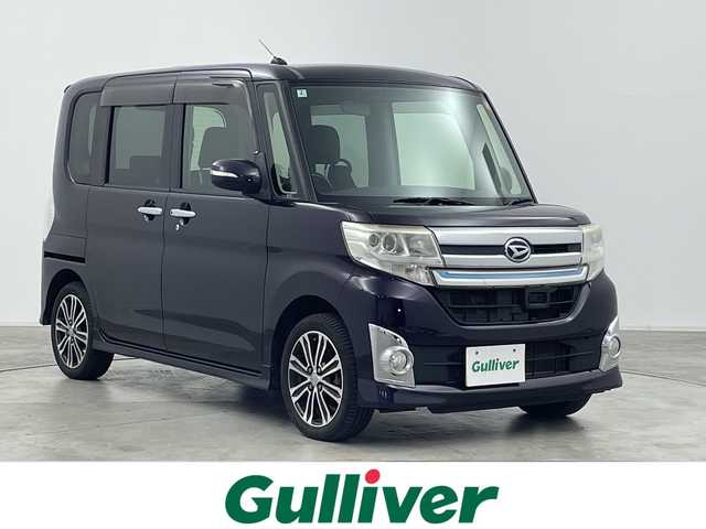 ダイハツ タント カスタム RS SA 群馬県 2014(平26)年 8.7万km ナイトシャドーパープルクリスタルM ４ＷＤ　純正オーディオ　オートライト　両側電動スライドドア　プッシュスタート　スマートキー　バニティミラー　革巻きハンドル　リアサンシェード　盗難防止装置　横滑り防止機能　衝突被害軽減ブレーキ　禁煙車