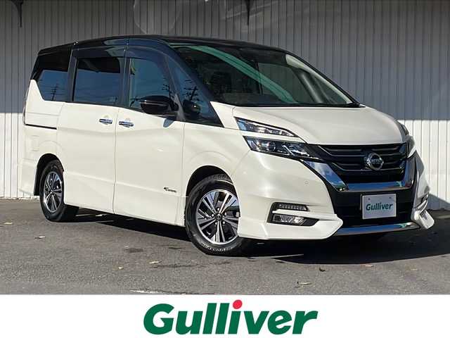 日産 セレナ ハイウェイスター プロパイロットED 長野県 2016(平28)年 6.1万km ブリリアントホワイトパール 2トーン プロパイロット/エマージェンシーブレーキ/純正9型ナビフルセグTV/バックカメラ/フリップダウンモニター/両側パワースライドドア/ドライブレコーダー/純正15インチアルミ/コーナーセンサー/社外マフラー/保証書/スペアキー