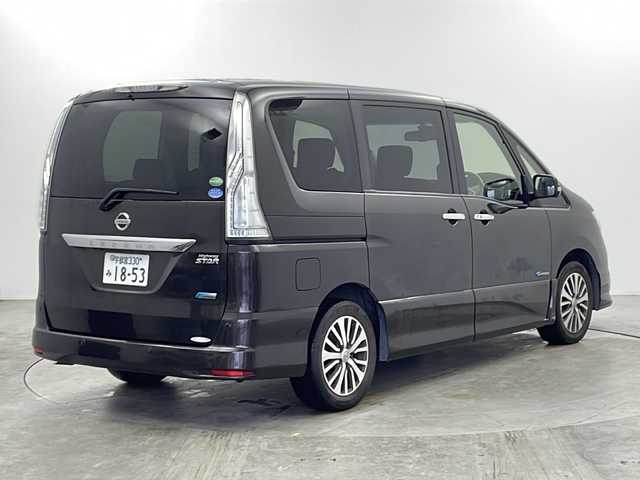 日産 セレナ HWS S HV Vセレ +Sefty 栃木県 2015(平27)年 16.9万km タイガーアイブラウン 衝突軽減ブレーキ/純正ナビ/全周囲カメラ/フルセグTV/フリップダウンモニター/両側パワースライドドア /クルーズコントロール/スマートキー /スペアキー/左右電格ミラー/レーンキープアシスト/ECOモード/純正アルミホイール/ETC