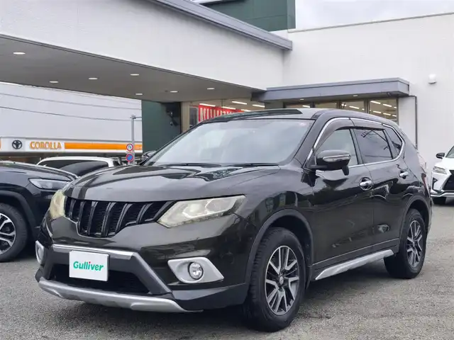 日産 エクストレイル 20X エクストリーマーX 熊本県 2014(平26)年 11.9万km チタニウムカーキ サンルーフ/4WD/純正ナビ（MC313D-W）/【フルセグTV/CD/DVD/BT】/バックカメラ/オートLEDライト/ダウンヒルアシストコントロール/ウィンカーミラー/オートLEDライト/純正17インチAW/革巻きステアリング/前席シートヒーター/社外グリル/ETC/ドライブレコーダー/純正ドアバイザー/純正フロアマット/横滑り防止装置/ABS/盗難防止装置/保証書/取扱説明書