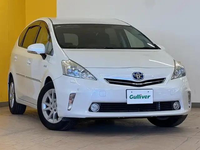 トヨタ プリウス α G 群馬県 2011(平23)年 9.7万km ホワイトパールクリスタルシャイン 純正HDDナビ/　フルセグ/CD/DVD/Blutooth/HDD/AM/FM/バックカメラ/クルーズコントロール/コーナーセンサー/LEDヘッドライト/ステアリングスイッチ/純正フロアマット/スマートキー/プッシュスタート/ビルトインETC